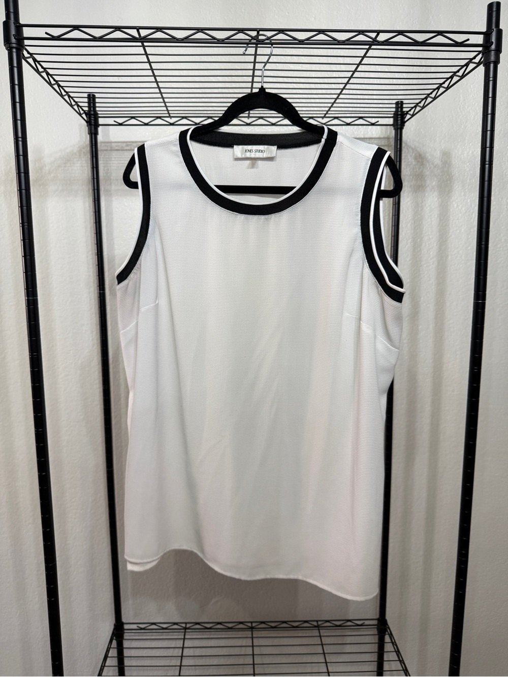 Jones Studio White Tank with Black Trim